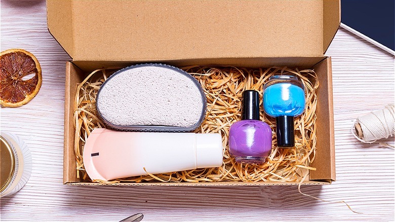 A spa-themed beauty box