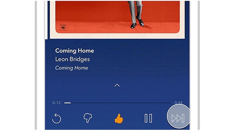 Pandora skips example on smartphone