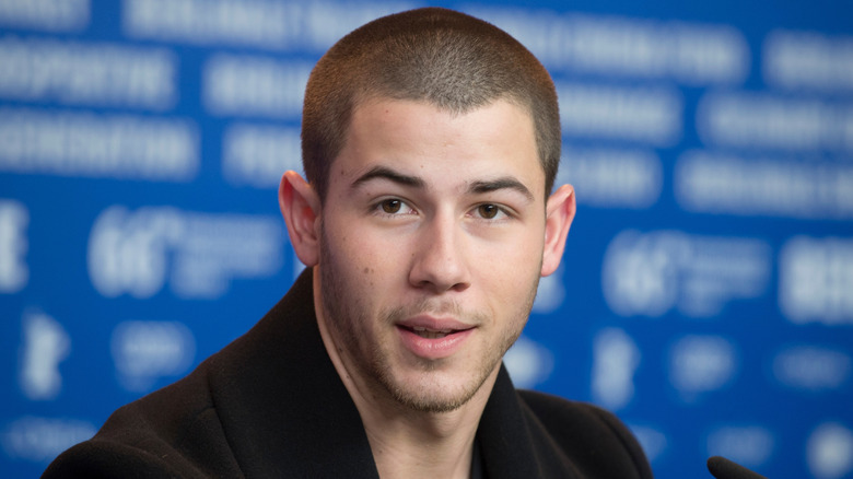 Nick Jonas at a press event