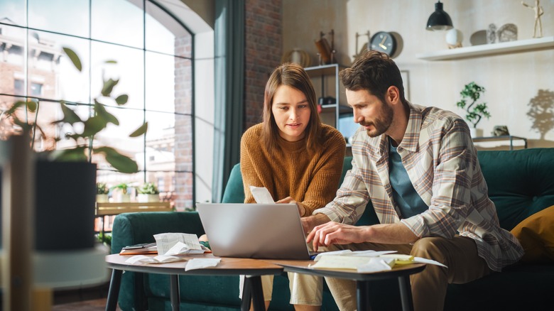 couple inspecting their finances