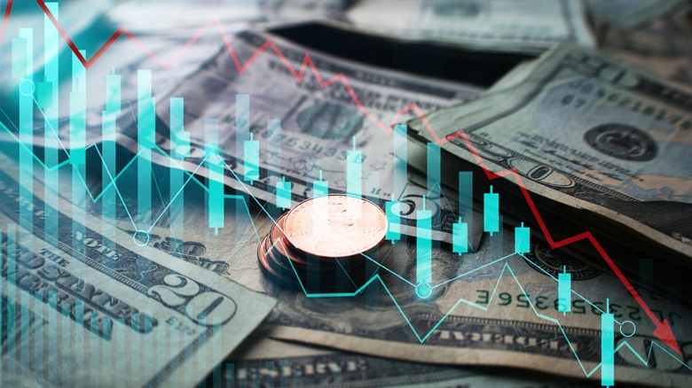 money and downward price graph