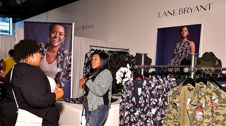 Two people inside Lane Bryant