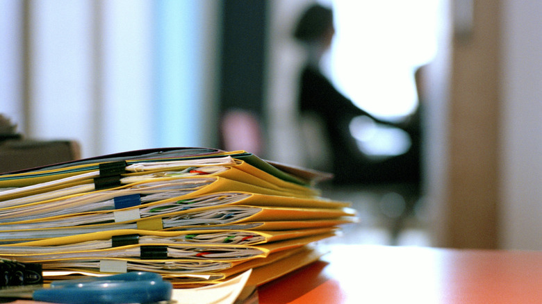 paperwork on a desk