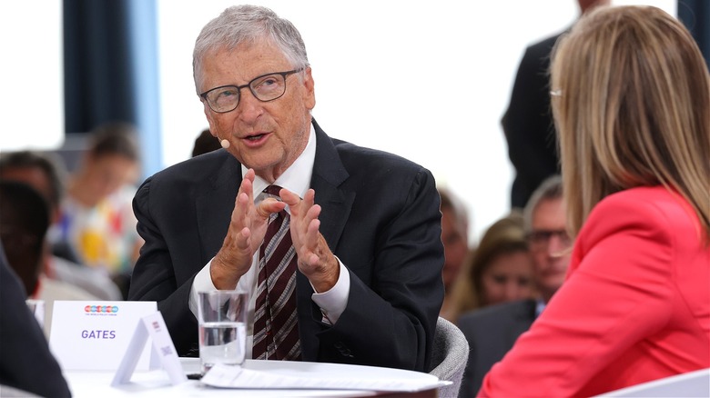 Bill Gates speaking at event