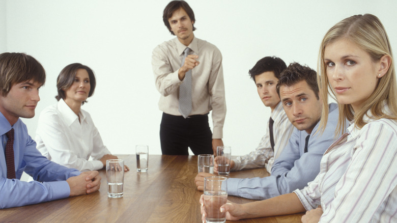company in a board meeting