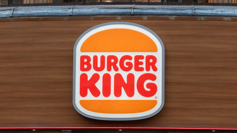 The Burger King logo on a wall