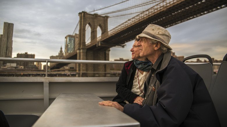 The senior couple traveling in Manhattan, New York, USA.