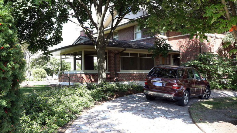 A Prairie School-style home designed by architect Frank Lloyd Wright in Hinsdale, Illinois