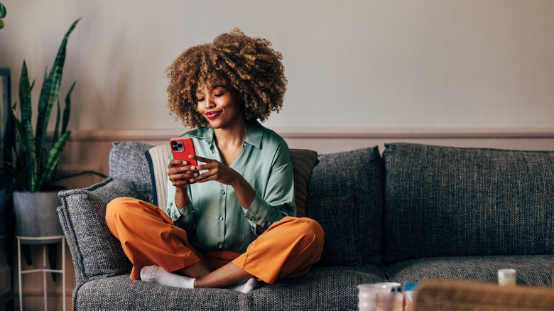 A woman reading a text