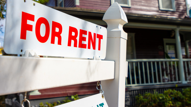 a for rent sign