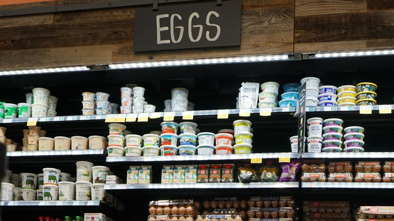 Shelves of products at a Whole Foods Market