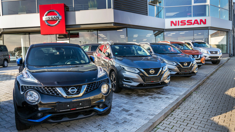 A Nissan car dealership in the Czech Republic.