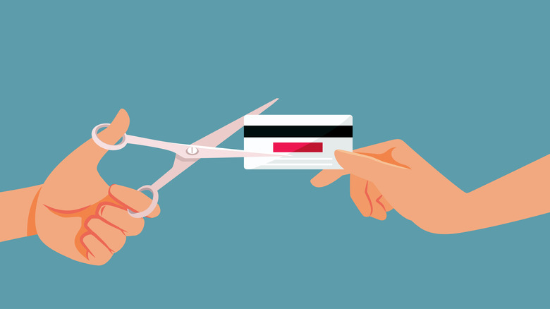 cutting up a credit card