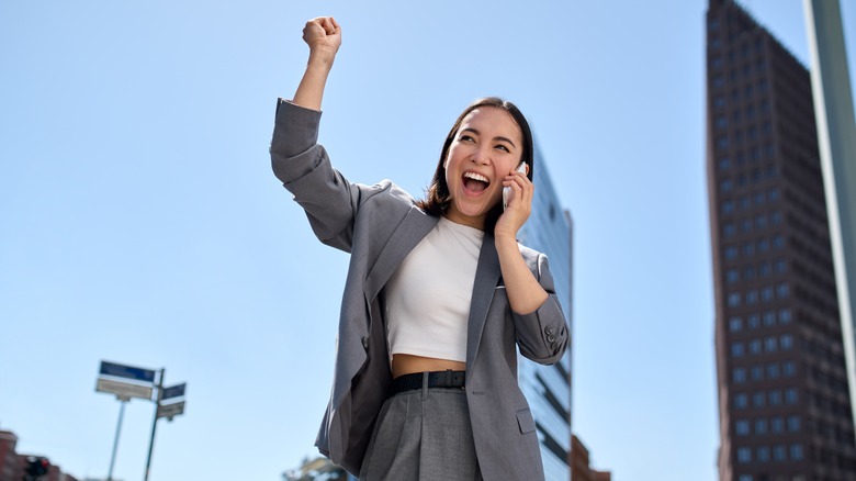 Woman landing a great job