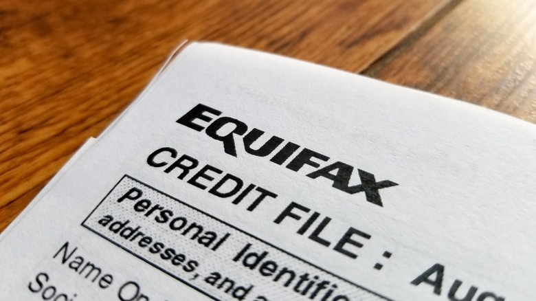 Close up of credit report