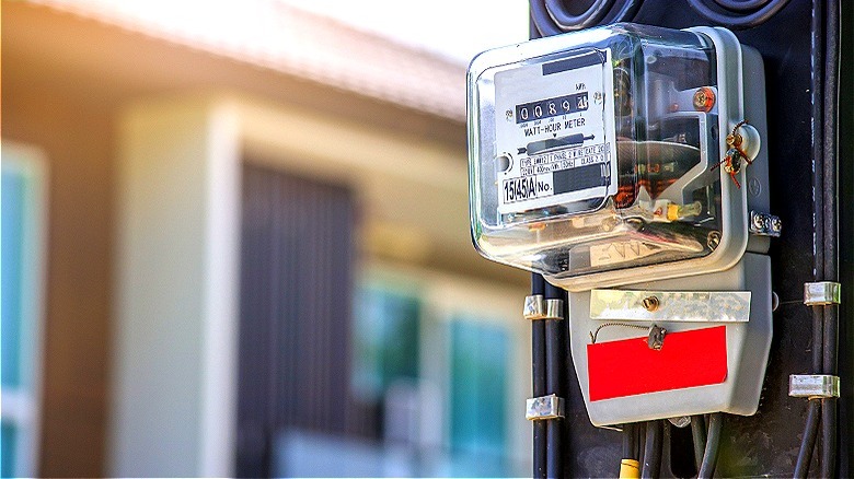 Electrical meter outside residence