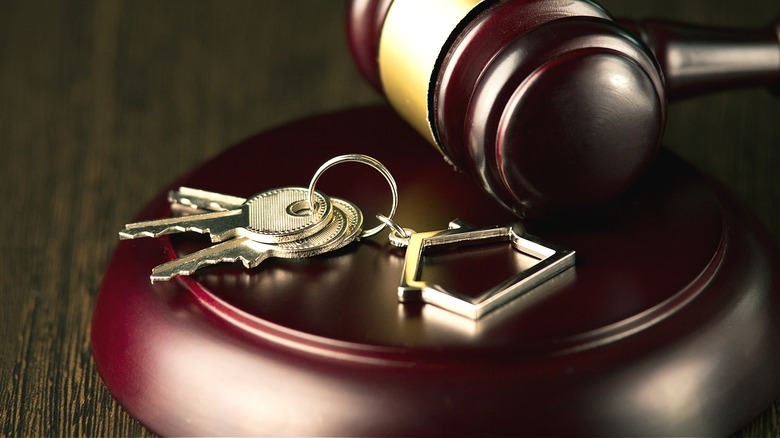 Gavel with home keys