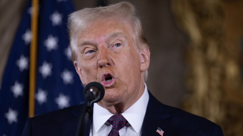 President Trump makes an address on January 7, 2025.