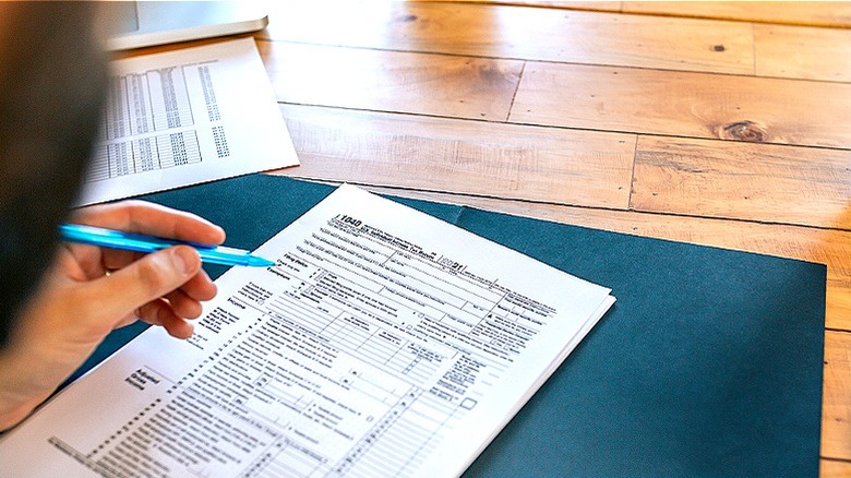 Filling out paper tax forms