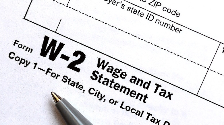 A blank W-2 form