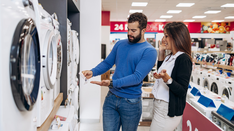 Washing machines in a store