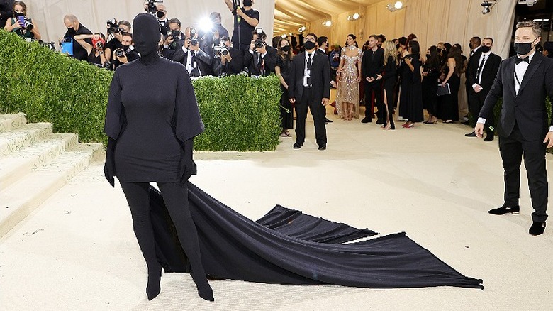 Kim Kardashian in black stocking