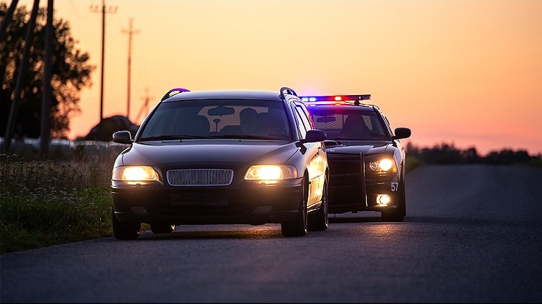 Person getting speeding ticket