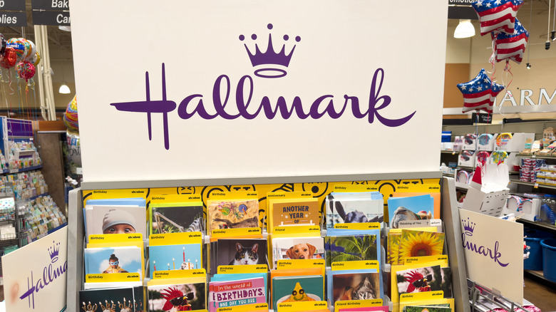 A Hallmark greeting card display