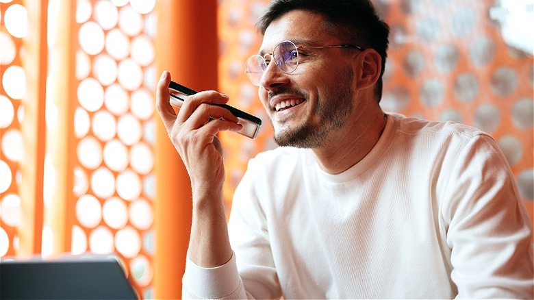 Person in a phone conversation