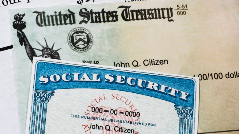 social security card and check