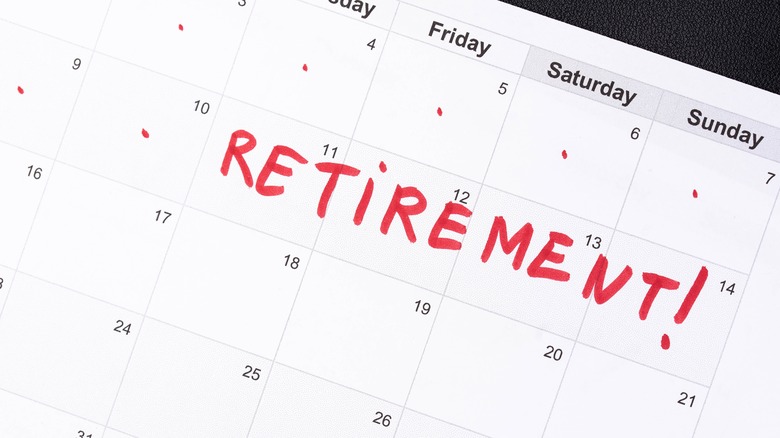 retirement marked on calendar