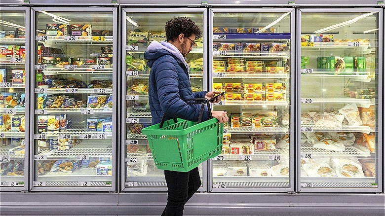 Person shopping at grocery store
