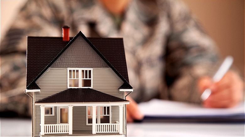 military family with new house