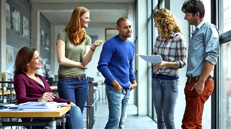 Young people working in an office