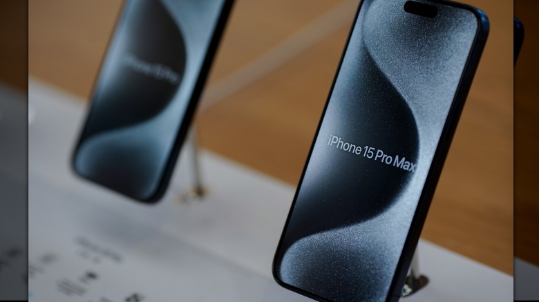iPhones on display