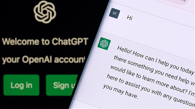 Screen open to ChatGPT AI