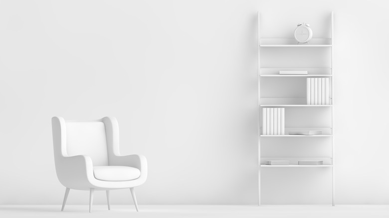 an all-white room