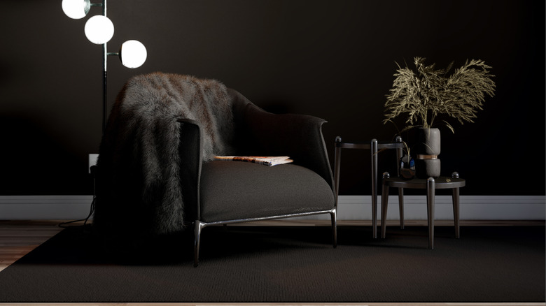 a black-themed room