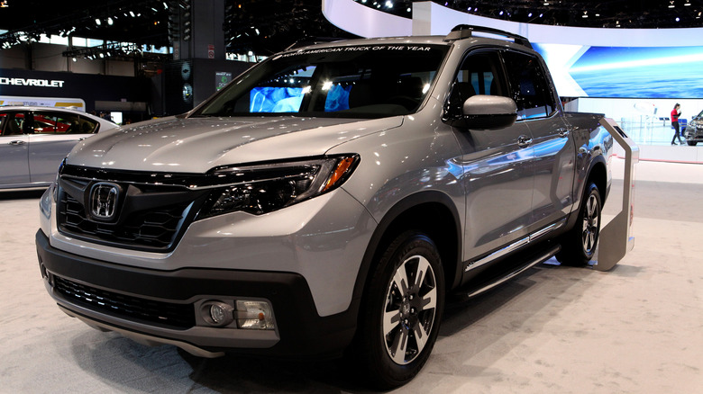 2017 Honda Ridgeline truck on showroom floor