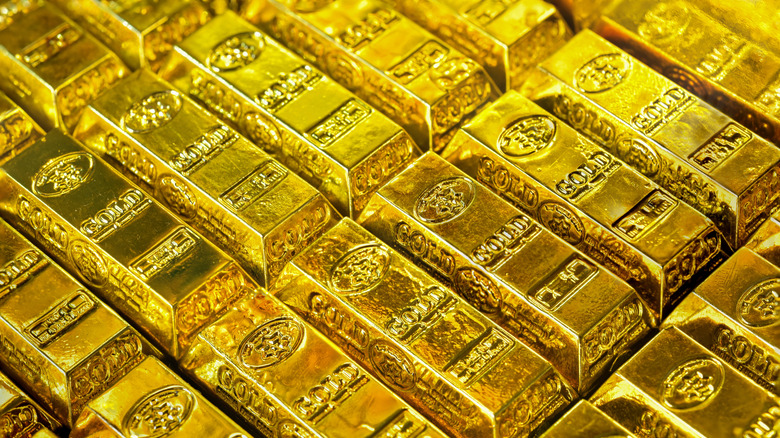 Row of gold bars