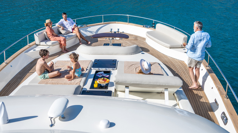 A family on a yacht