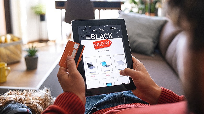 Person Black Friday shopping online