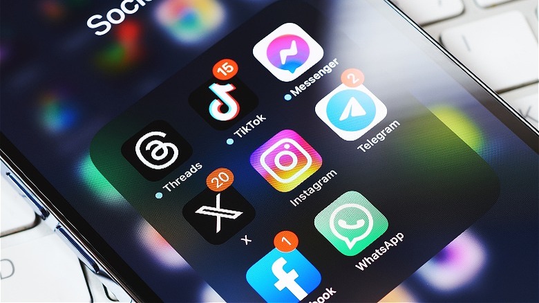 Social media app on phone