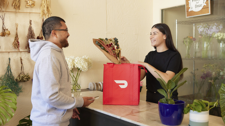 A Dasher picking up an item from a store