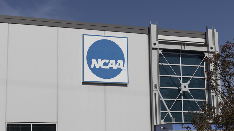 NCAA logo on building