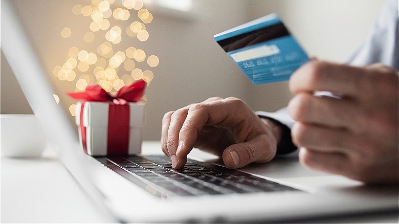 person using credit card online
