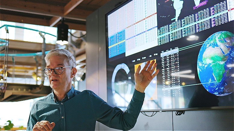 AI researcher giving presentation