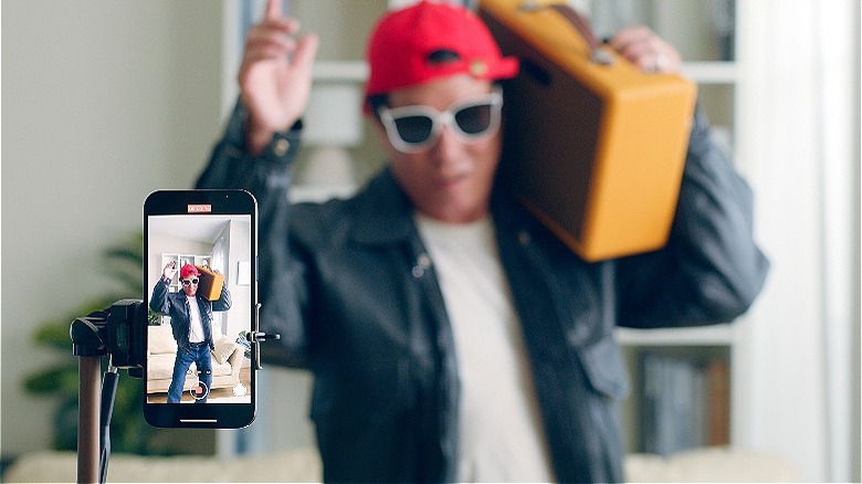 TikTok creator displaying box