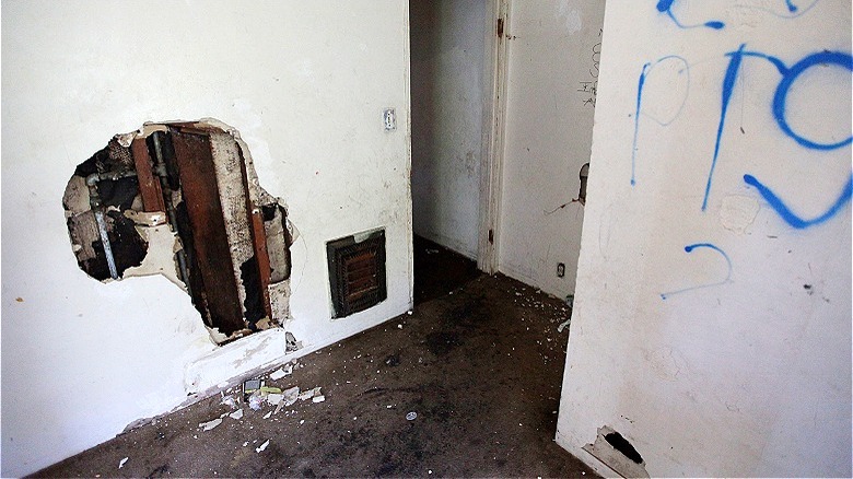 A damaged foreclosed house
