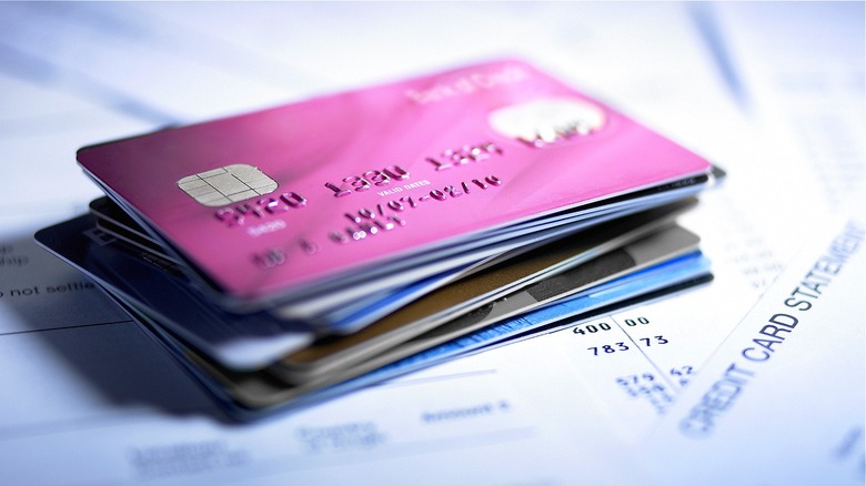 A stack of credit cards